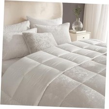 Velvet Comforter,3 Pcs Luxury Elegant Velvet Duvet,Ultra Soft King Cream White