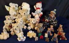 Bulk Lot of 20 Vintage/Modern Bears" Plushies, Resin Figurines