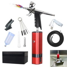 I-BEAUTEE Portable Cordless Airbrush Kit with Compressor, high air Flow Red