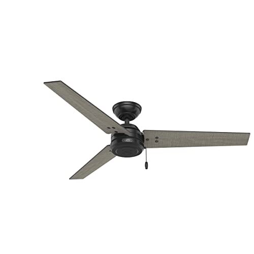 52 Inch Matte Black Industrial Ceiling Fan with Reversible Blades and Pull Chain - Picture 11 of 11