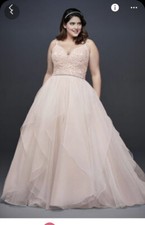 NWT Blush Princess Wedding dress David  s bridal size 24w