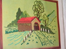 WonderArt Covered Bridge Stitchery Crewel NEW IN PACKAGE Wonder Art Vintage