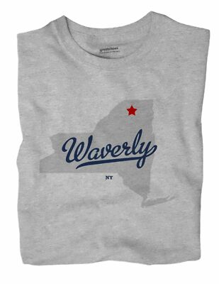Waverly New York NY T-Shirt Franklin County MAP