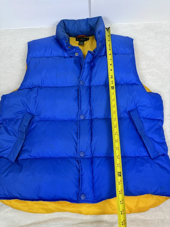 J Crew Vest Mens L Large Tall Blue Goose Down Puffer Sleeveless Vintage Quilted - Image 3 of 4