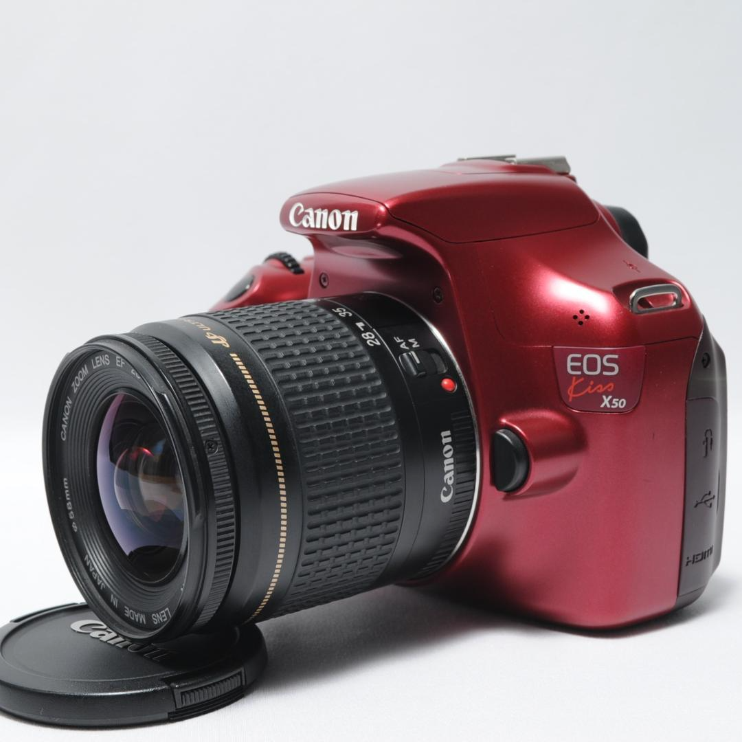 CANON EOS KISS X50 Red Double Zoom Lens Digital SLR Camera