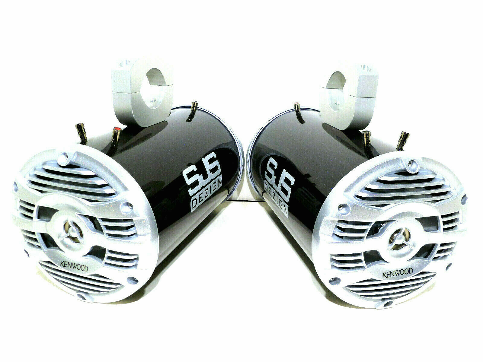 600 Watt Kenwood Marine Black Bling Wakeboard Tower Speakers ATVs SJS