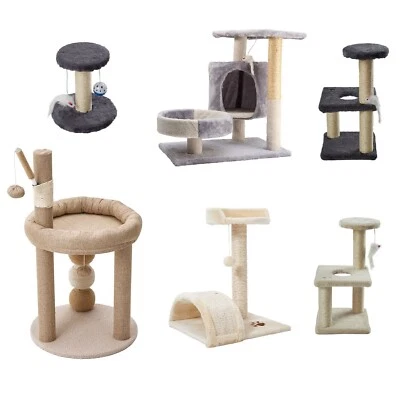 Cat Tree Climbing Tower Kitten Sisal Scratching Post Activity Center Scratcher