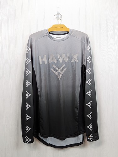 Hawx Work Gear Mens Ombre Black Gray Long Sleeve Pullover Shirt Size Med