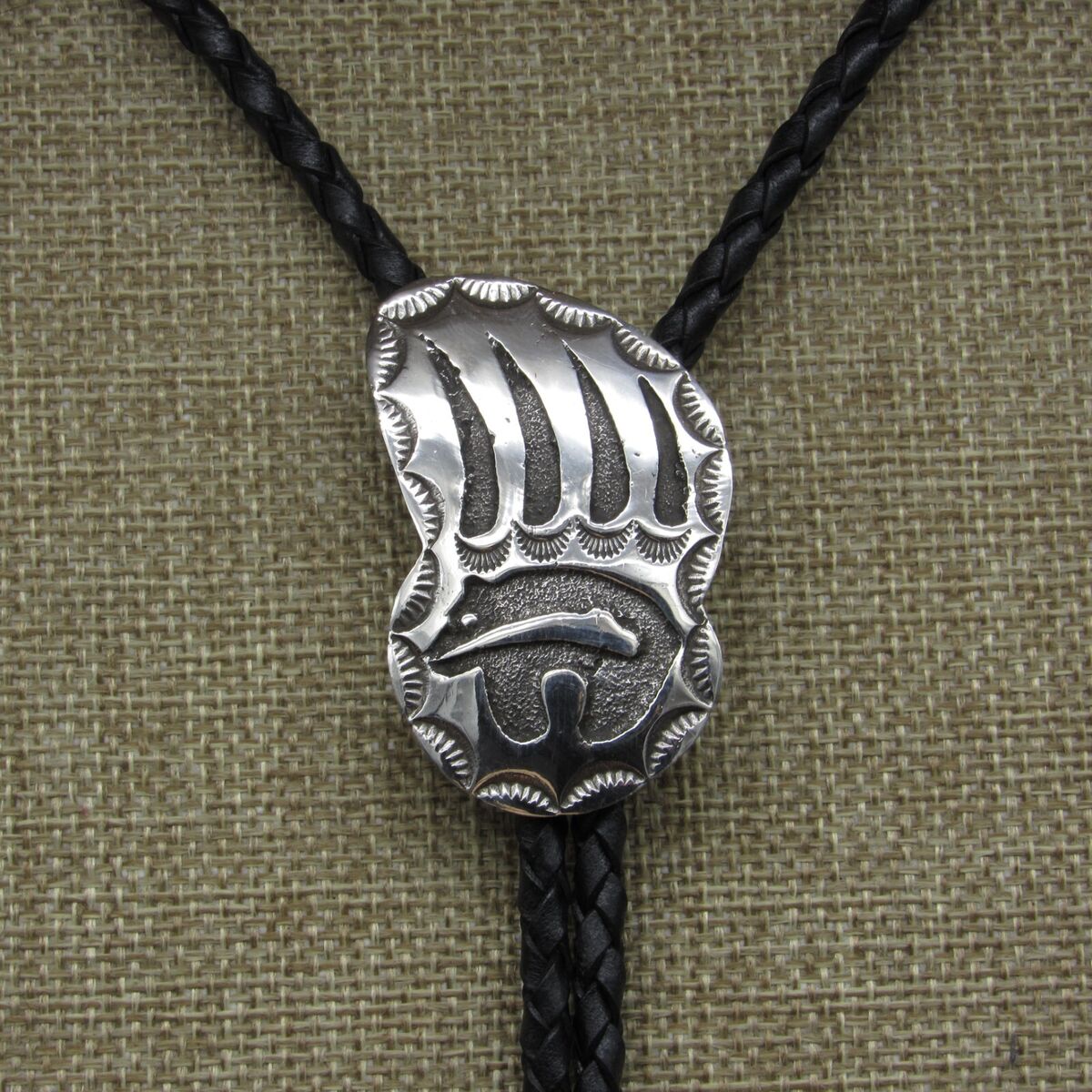 Fascinating Vintage Native American Hopi Signed Sterling Silver Bolo Fascinating Vintage Native American Hopi Signed Sterling Silver Bolo