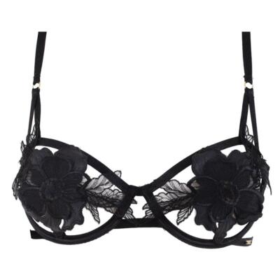 Bluebella x Victoria's Secret Hadessa Floral Unlined Underwire Bra 32B *Black* 
