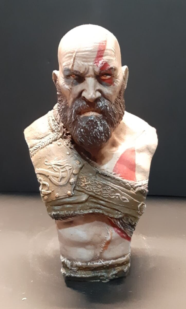 HANDMADE KRATOS God of War BUST SCULPTURE Statue Figure videogame