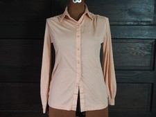 VTG 60s 70s Adelaar Peach Pink Silky Blouse Top Office Secretary USA Made Sz 12