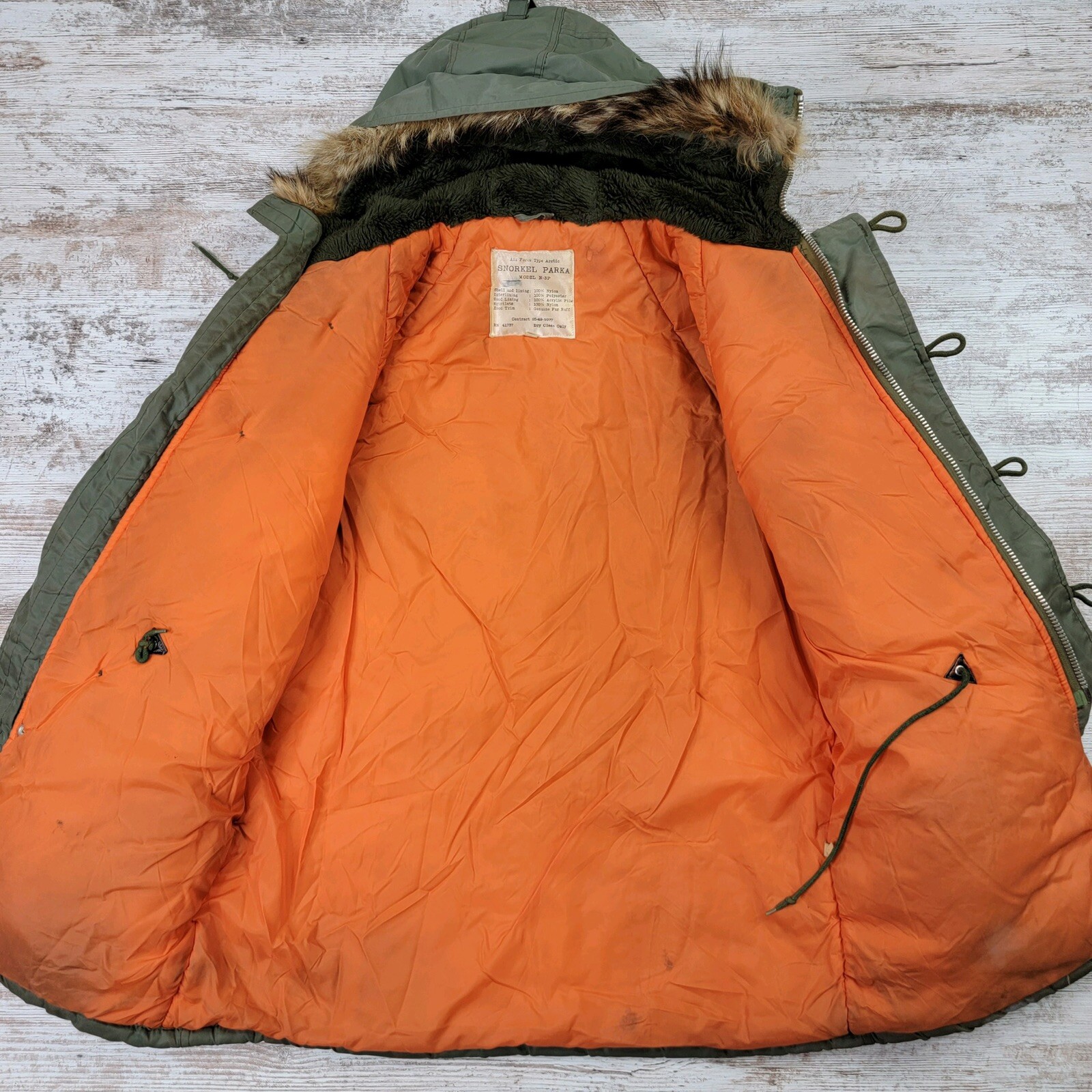 RARE 1960's N3P USAF Arctic Snorkel Parka Fur Puffer… Gem