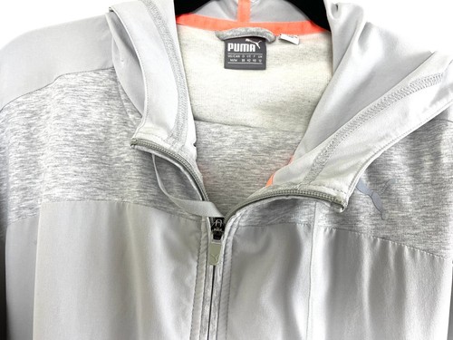 Puma Sweat Suit Women Gray Cotton Stripes Logo Tracksuit 2 Piece Size Medium - Picture 3 of 14
