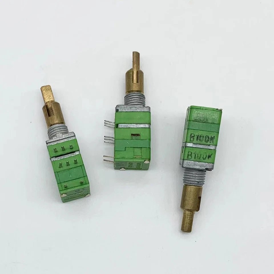Potenciómetro de precisión 2 piezas RD912DSF-20 eje doble B100K con eje de interruptor Foto 2 de 3