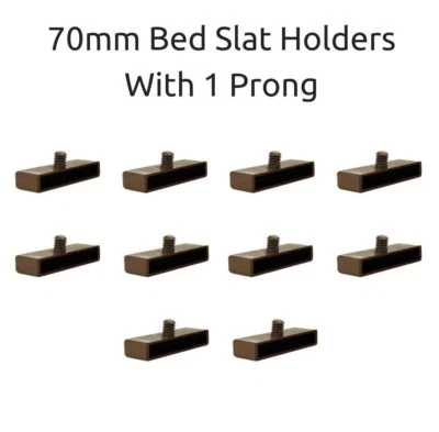 70mm Bed Slat Holders / Caps for Wooden Bed Frames 1 Prong / Peg - 10 Pieces