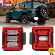 Pair For 2018-2022 Jeep Wrangler JL LED Tail Lights Rear Brake Turn Signal Lamps