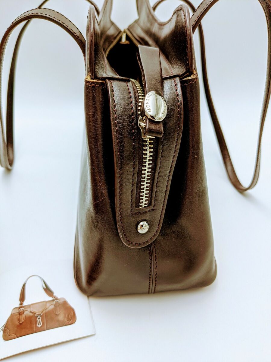 MONSAC ORIGINAL Brown Real Leather Satchel Shoulder Bag MONSAC ORIGINAL Brown Real Leather Satchel Shoulder Bag