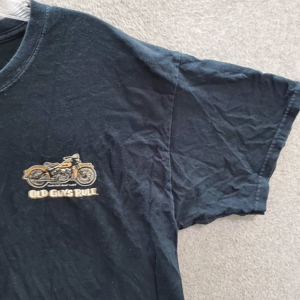Camiseta Old Guys Rule Hombre Grande Azul Marino Fuerte Rápida Construida Para Durar Moto Gráfico Foto 3 de 4