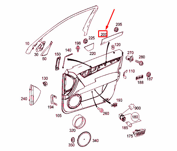 NEW MERCEDES-BENZ C W204 FRONT RIGHT DOOR MOULDING A2047208822 OEM  