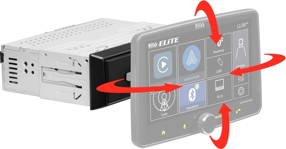 Planet Audio Floating 7" Touchscreen Bluetooth 1 Din Apple CarPlay Android Auto - Image 4 of 4