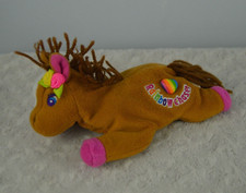 Lisa Frank Rainbow Chaser Horse Pony Plush Stuffed Animal Bean Bag Heart Flower