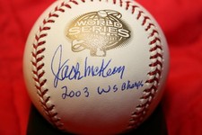 JACK MCKEON AUTOGRAPHED SIGNED 2003 WORLD SERIES BASEBALL 