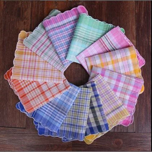 12Pcs Womens Ladies Cotton Printed Soft Handkerchief Mixed Color Hankerchiefs H - Picture 4 of 11