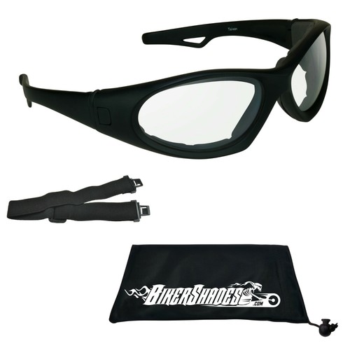 Gafas de sol de motocicleta grandes acolchadas espuma gafas de motociclista correa intercambiable pierna - Imagen 8 de 15