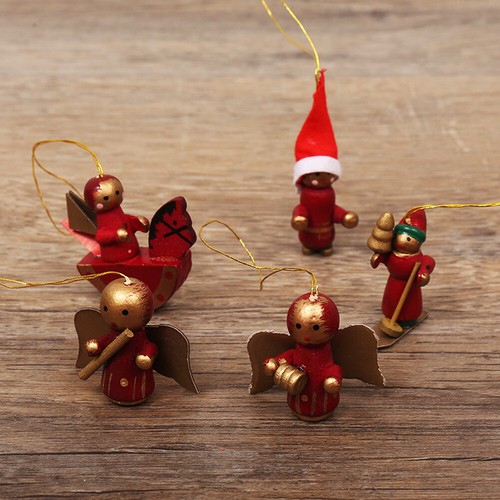12pcs Christmas Wood Ornaments For Tree Decorations Small Christmas Gifts - Picture 4 of 7