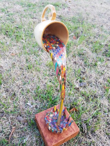 Floating Cup Colored Pencil Carving (sculpture) - Picture 9 of 12