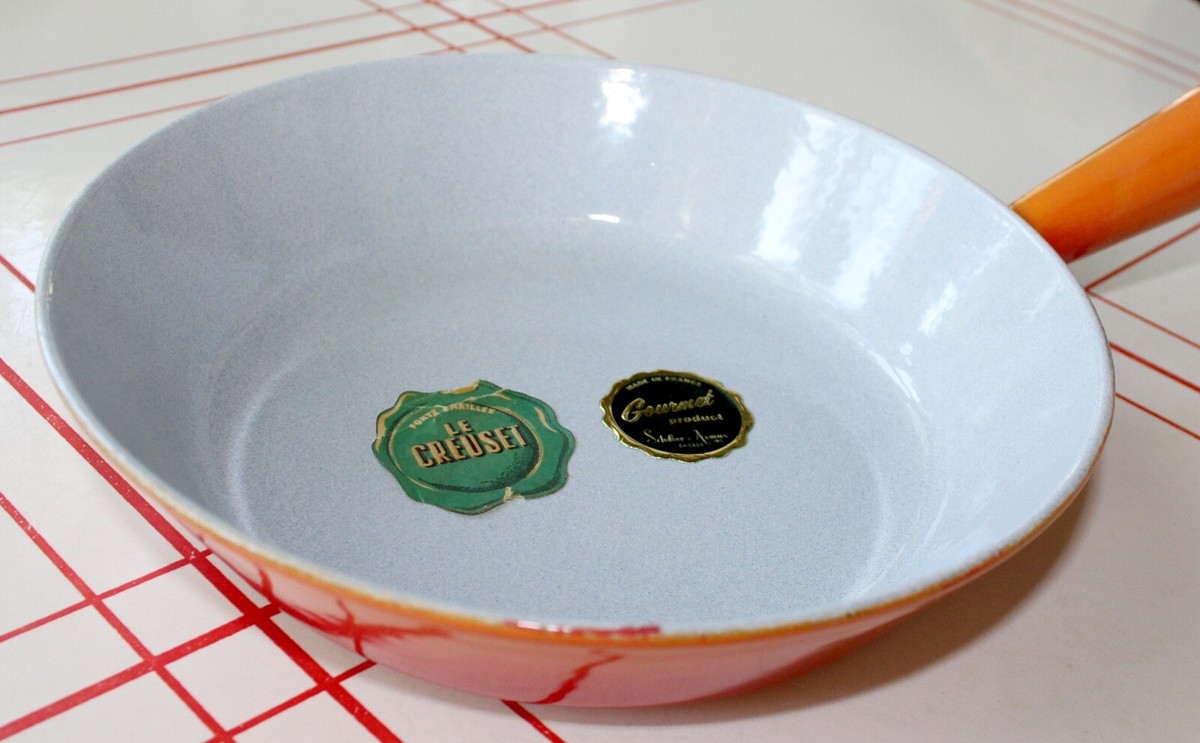 Rare 1950's Vintage Original Labels Volcanic Flame Le Creuset