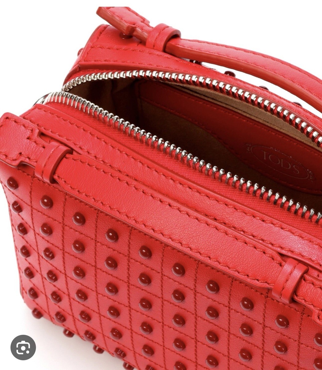 TOD'S GOMMINI MINI 2WAY BAG ショルダーバッグ TOD'S◇ゴンミーニ/ミニショルダーバッグ/2way/牛革/GRY/無地