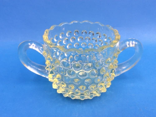 Vintage Used Depression Era Amber Glass Two Handled Cup Mug Decorative 
