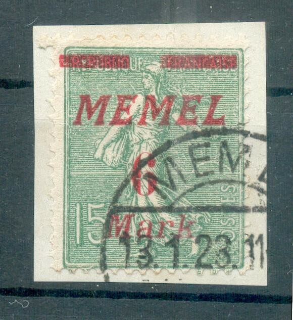 Memel 111I ABART Gest. Luxury Letter Piece BPP 35EUR (E6779)