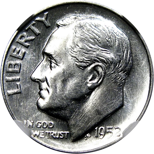 1952-S 10C NGC MS66* (NGC STAR) ROOSEVELT ~ PQ ~ LOOKS PL & BORDERLINE FT!