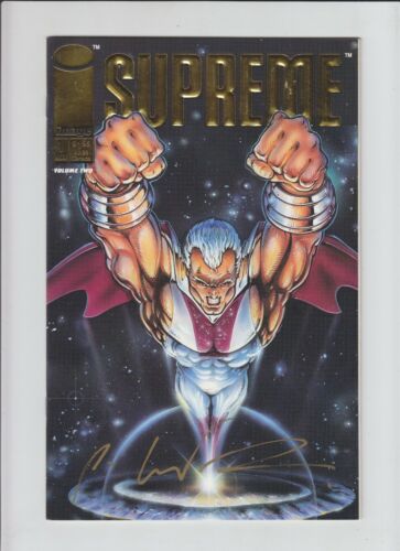 Supreme #1 VF/NM GOLD FOIL variant signed by Rob Liefeld - Image Comics - 1992 - Afbeelding 1 van 2