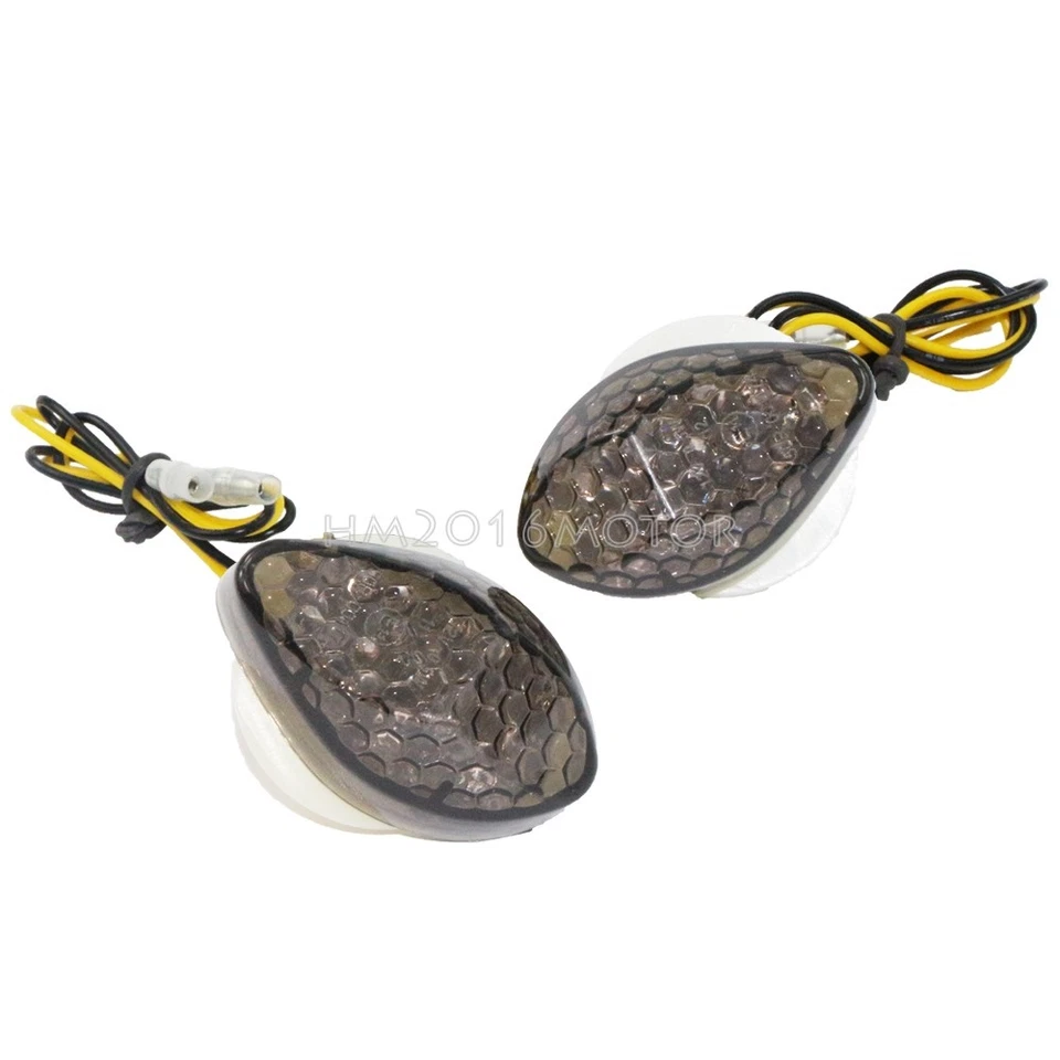 Mini señales de giro LED de humo de plástico de 1,9" para Kawasaki ZX9R 1998-03 Foto 2 de 4