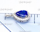 14k White Gold Natural Diamond & AAA Tanzanite Pendant pear shape 2.10 ct Halo — photo 8