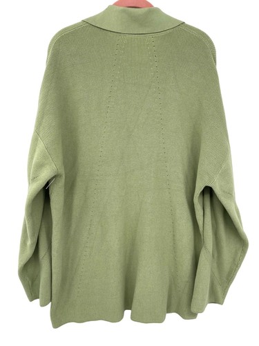 Maglione Rag & Bone Amy misto cotone a costine taglia grande tunica verde chiaro - Foto 9 di 12