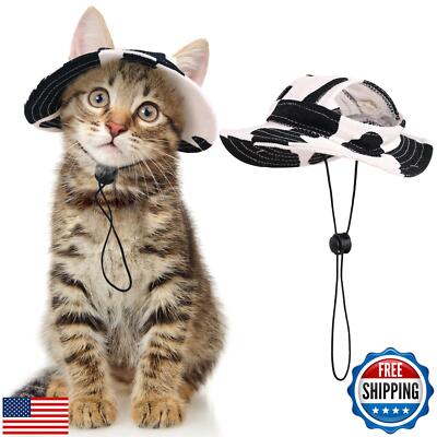 DENTRUN Cat Hats for Cats Cowboy Hats with Ear Holes, Tiny