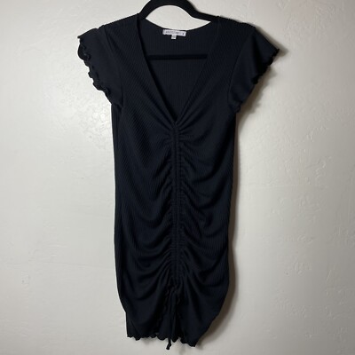 Antistar Womens Black Mini Ruched T Shirt Dress small Stretch | eBay