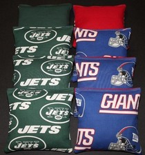 NEW YORK Jets Giants CORNHOLE BEAN BAGS 8 ACA Regulation Corn Hole Game Bags