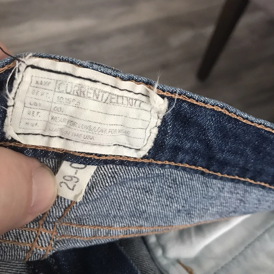 Pantalones Cortos Current Elliott The Charlie Pantalón Corte Jean Azul Denim Talla 29 Dobladillo Crudo Foto 2 de 4