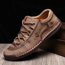Leather Casual Flats Sneakers Men's Outdoor Motorcycle Waterproof Loafers Shoes