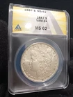 1887-P   MORGAN DOLLAR   *DOUBLE MOTTO*ATTRACTIVE-WHITE*   MS 62   VAM 24