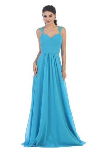 Womens Dresses For Evening Bridesmaid Long V-Neck Sleeveless A-Line Plus Size - Picture 11 of 24