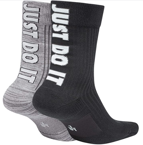 Nike 2 Paar SNKR "Just Do It" Crew-Socken, schwarz/grau, marine/blau - Bild 2 von 15