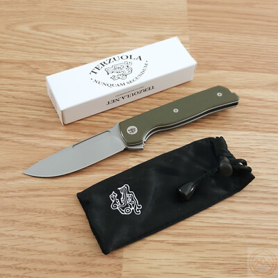 Terzuola Knives ATCF Lite Folding Knife Nitro-V Steel Blade Green G10 Handle