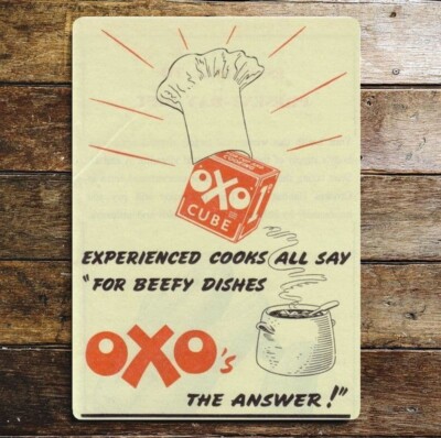 Oxo Cube für Bienengeschirr - Metall Wandschild 28cm x 41cm.